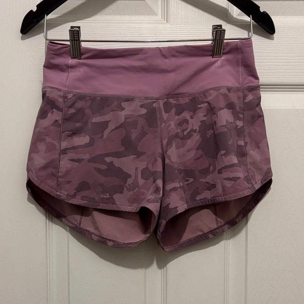 Lululemon Speed Up Short 4” Lined MR Incognito Camo Pink Taupe - Picture 1 of 5